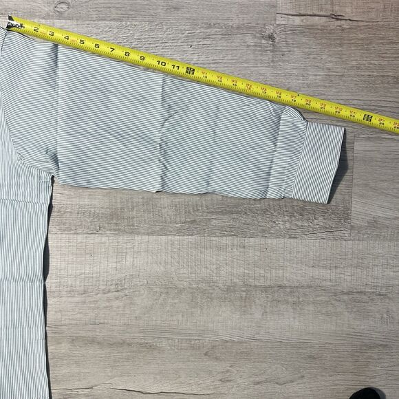 Vintage GANT Button Down Shirt Mens 16-34 Green White Stripes Long Sleeve - Picture 6 of 7